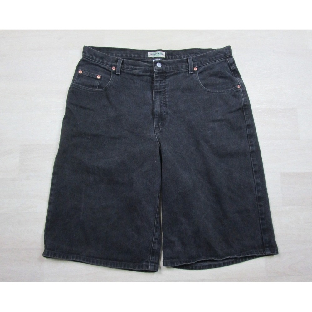 Vintage 90s Y2K Guess Baggy Jean Shorts Men's (36) Black ‎ Denim Skate Hip Hop